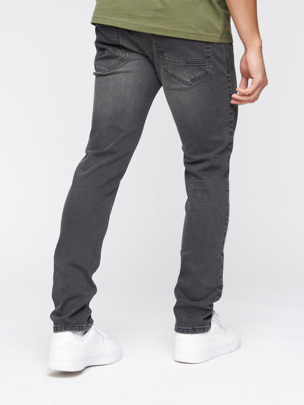 Crosshatch Buraca Slim Fit Denim Jeans Charcoal Wash