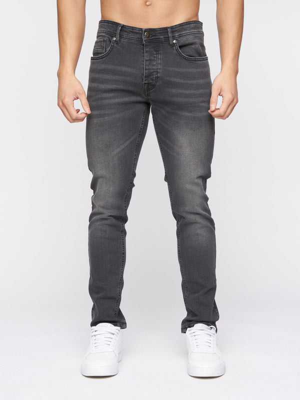 crosshatch Buraca Slim Fit Denim Jeans Charcoal Wash