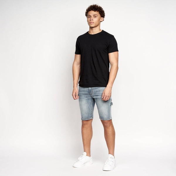 Crosshatch Carpenter Denim Shorts Vintage Blue Wash