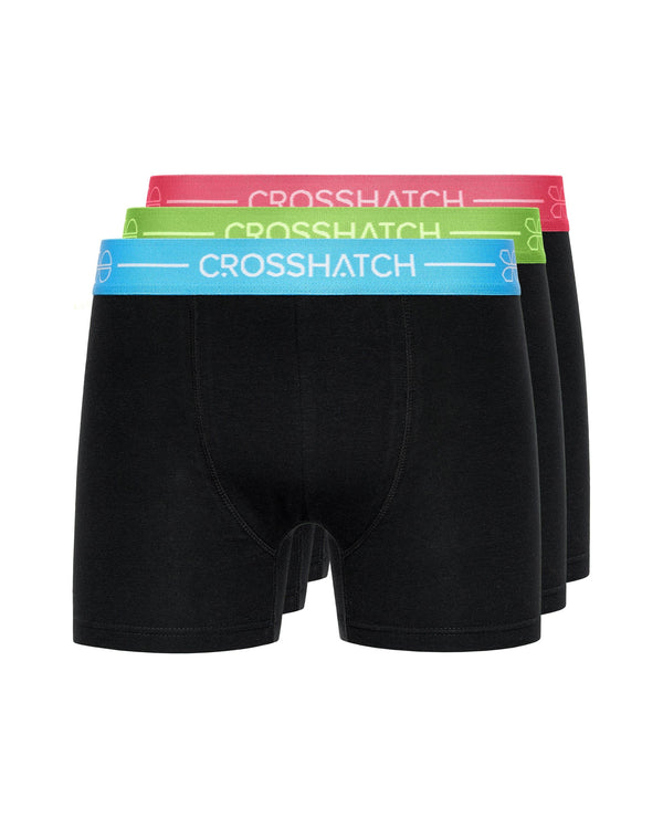 crosshatch Astral Bright Boxers 3pk Black