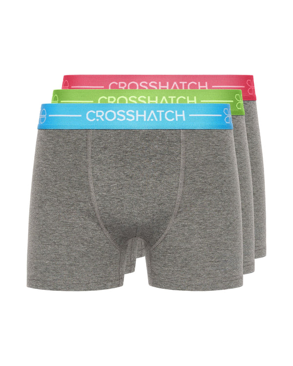 crosshatch Astral Bright Boxers 3pk Charcoal Marl
