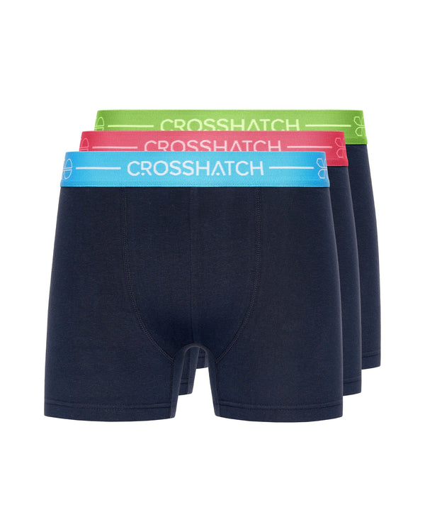 crosshatch Astral Bright Boxers 3pk Navy