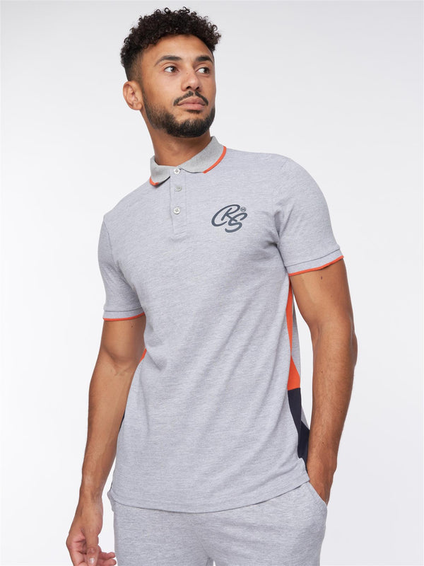 Crosshatch Balamere Polo/Shorts Set Grey Marl