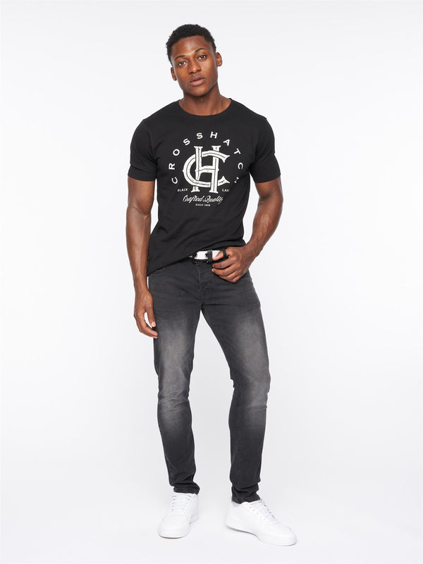 Crosshatch Barbeck Slim Fit Denim Jeans Black Wash