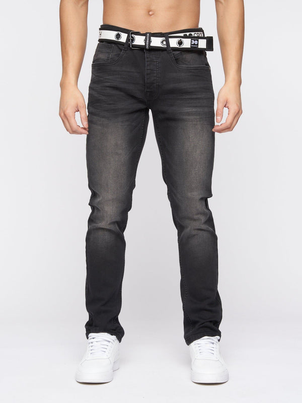 crosshatch Barbeck Slim Fit Denim Jeans Black Wash