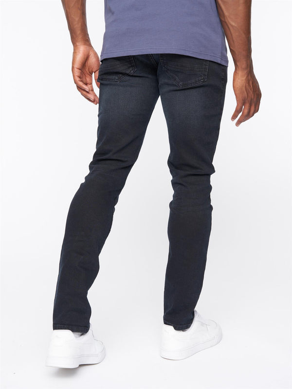 Crosshatch Barbeck Slim Fit Denim Jeans Blue Black