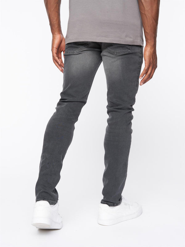 Crosshatch Barbeck Slim Fit Denim Jeans Grey Wash