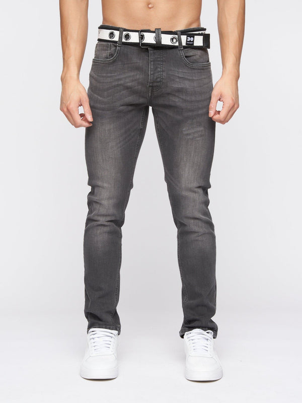 crosshatch Barbeck Slim Fit Denim Jeans Grey Wash