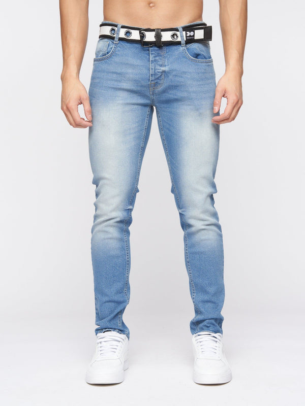 crosshatch Barbeck Slim Fit Denim Jeans Light Wash
