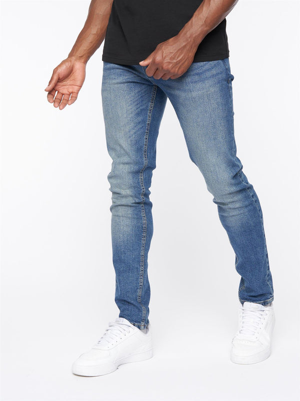 Crosshatch Barbeck Slim Fit Denim Jeans Stone Wash