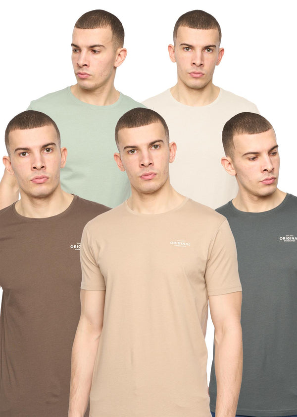 crosshatch Basicnatural T-Shirt 5pk Assorted