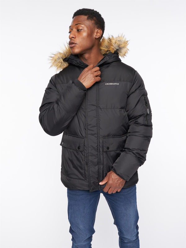 crosshatch Bentlays Hooded Jacket Black