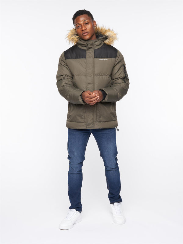 Crosshatch Bentlays Hooded Jacket Olive