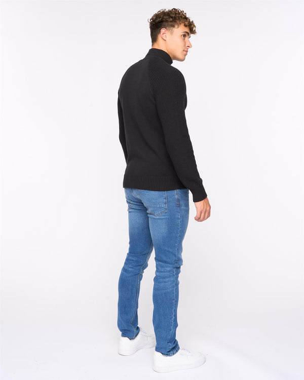 Crosshatch Birchin Zip Thru Knit Black