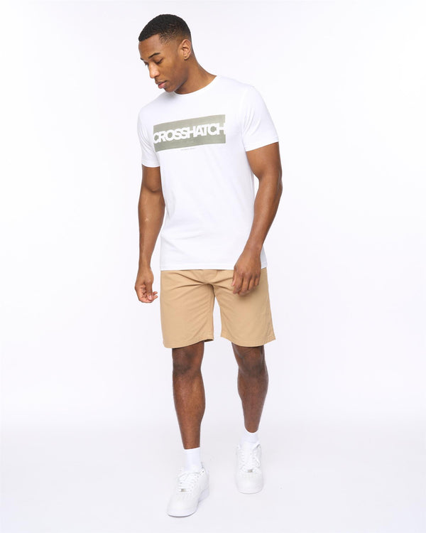 Crosshatch Blansmoore Elastic Waist Shorts Stone