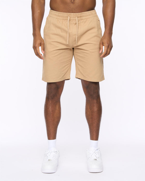 Crosshatch Blansmoore Elastic Waist Shorts Stone