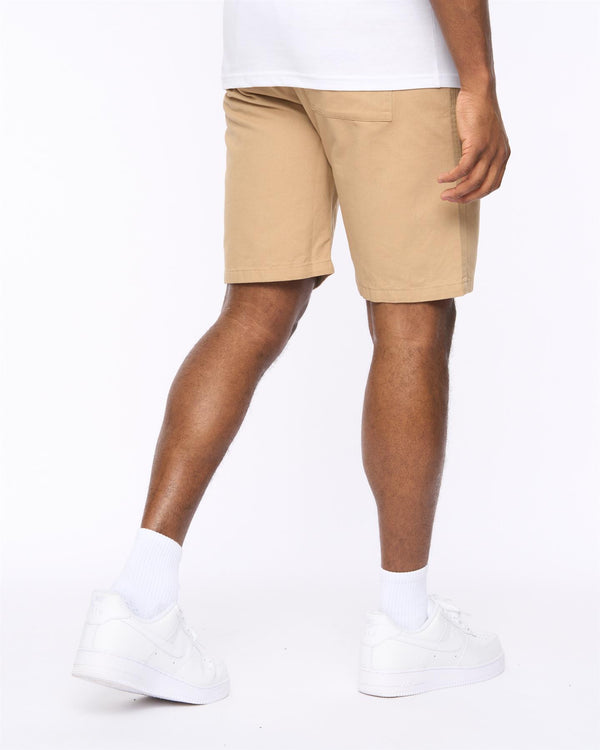 Crosshatch Blansmoore Elastic Waist Shorts Stone