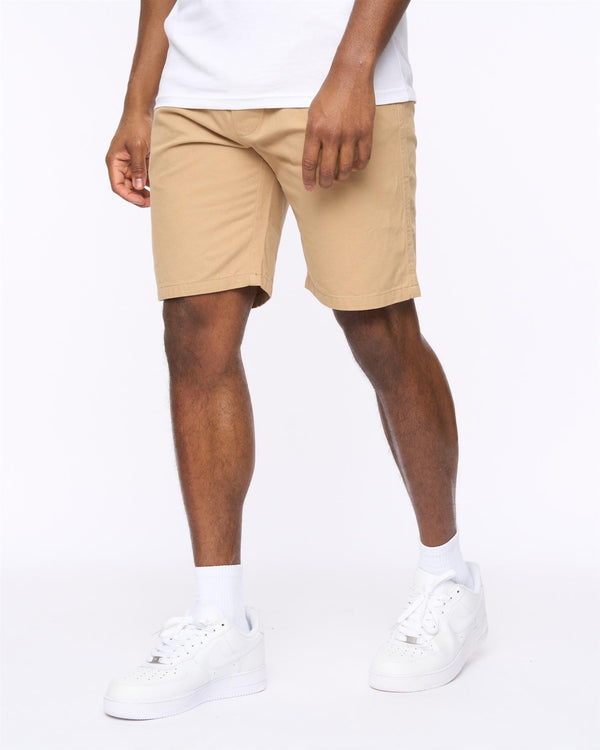 crosshatch Blansmoore Elastic Waist Shorts Stone