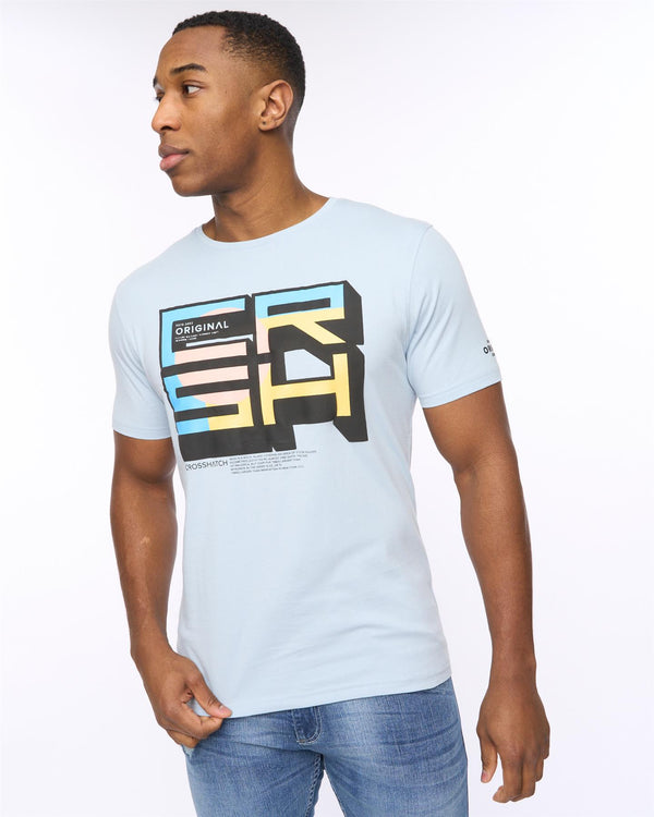 Crosshatch Boxvibe T-Shirt Sky Blue
