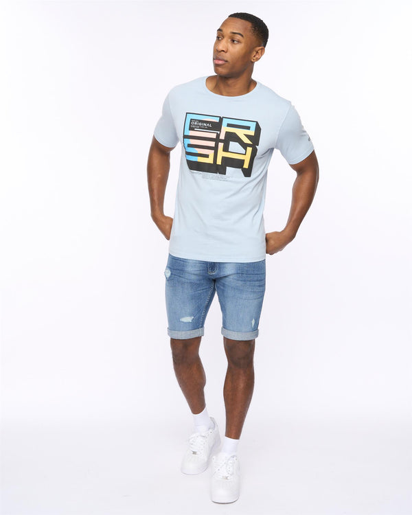 Crosshatch Boxvibe T-Shirt Sky Blue