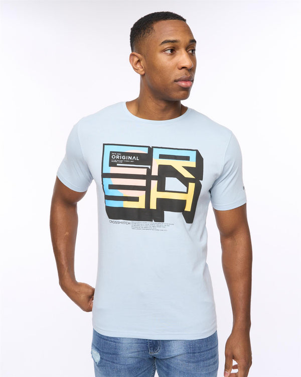crosshatch Boxvibe T-Shirt Sky Blue