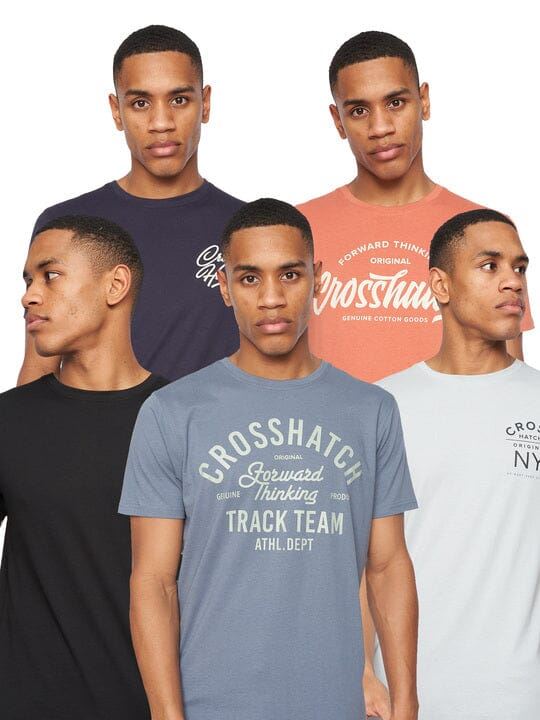 crosshatch Brandax T-Shirt 5pk Assorted