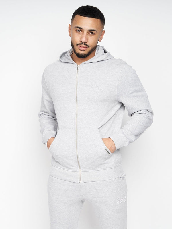Crosshatch Braxson Hoodie Grey Marl