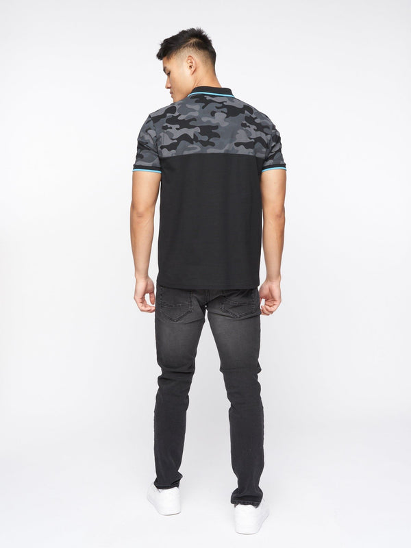 Crosshatch Brightling Camo Polo Black