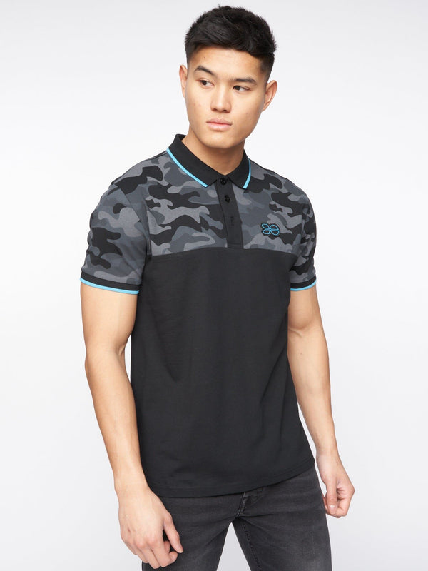 crosshatch Brightling Camo Polo Black