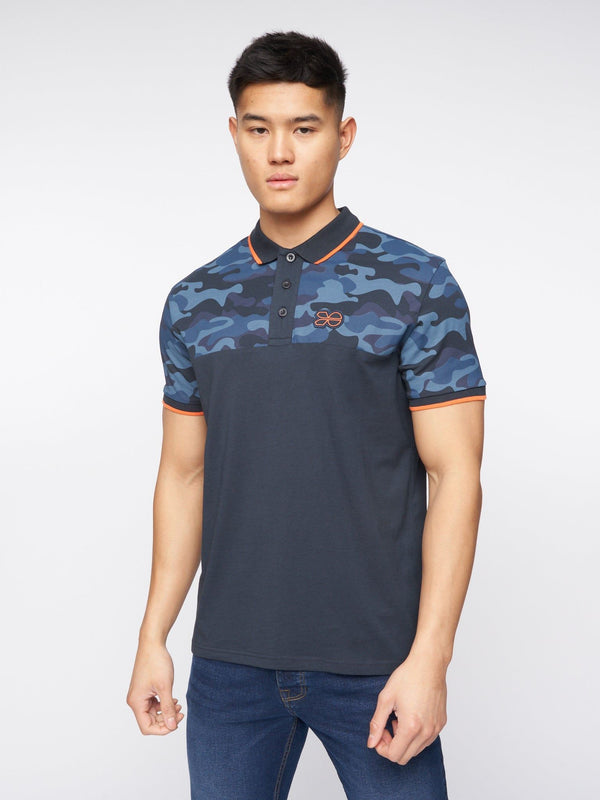 crosshatch Brightling Camo Polo Navy