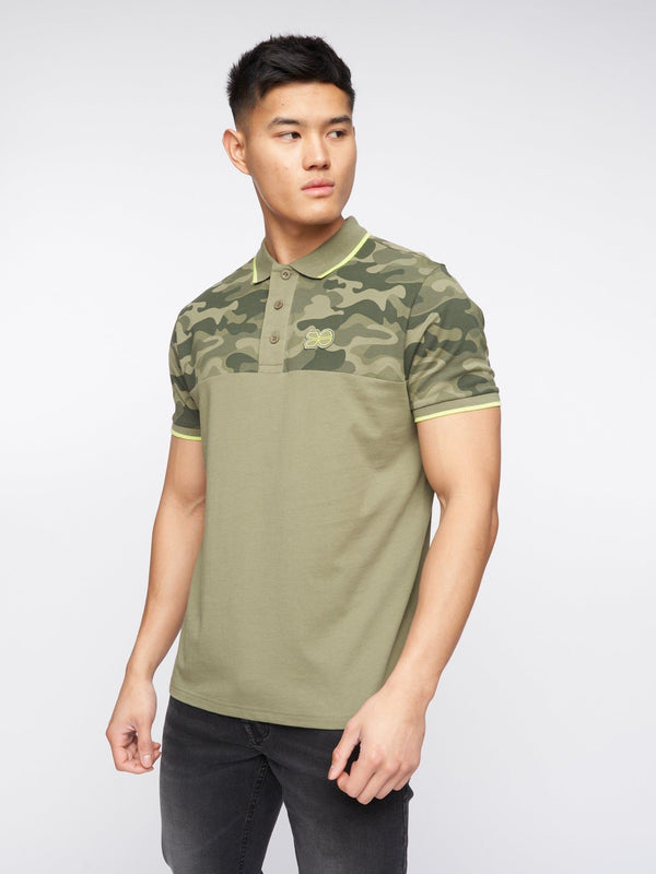 Crosshatch Brightling Camo Polo Olive