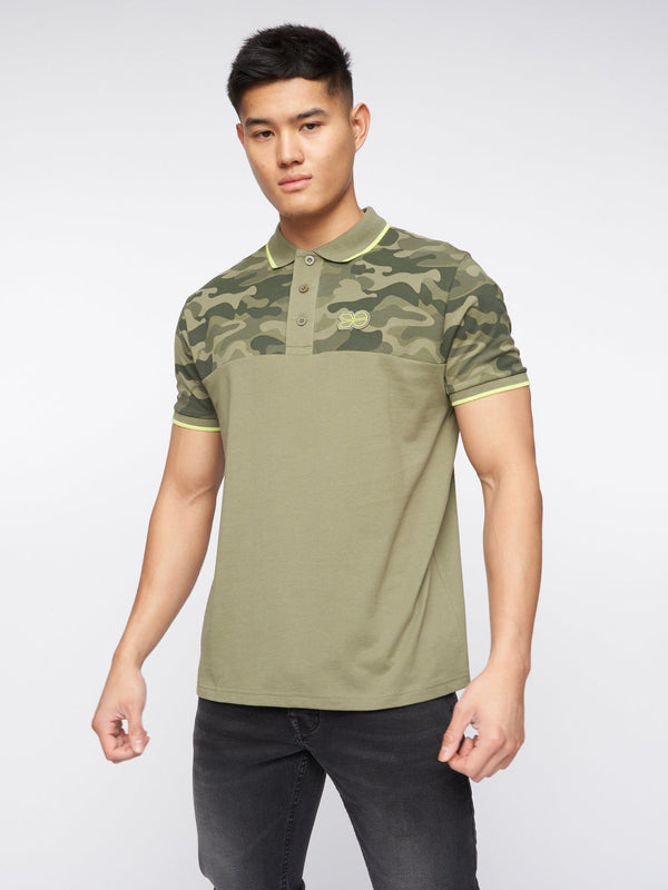 crosshatch Brightling Camo Polo Olive
