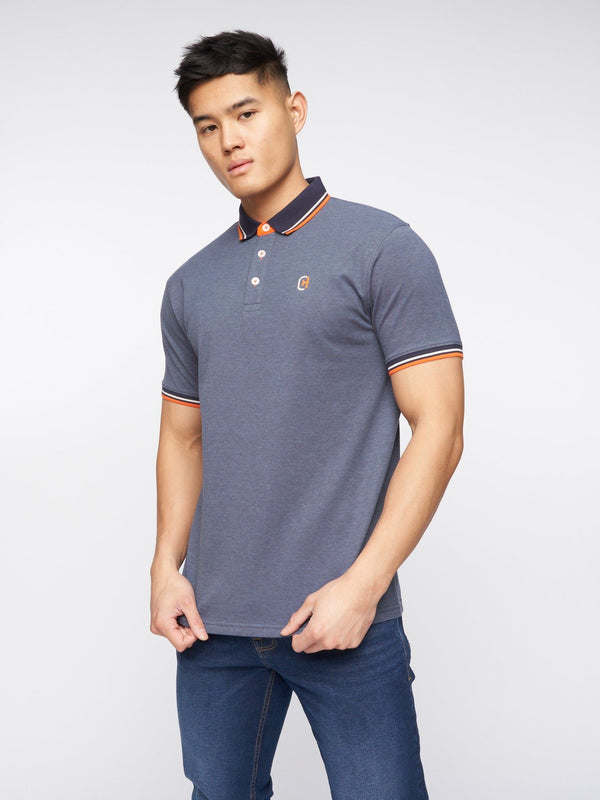 crosshatch Britmane Polo Denim Blue