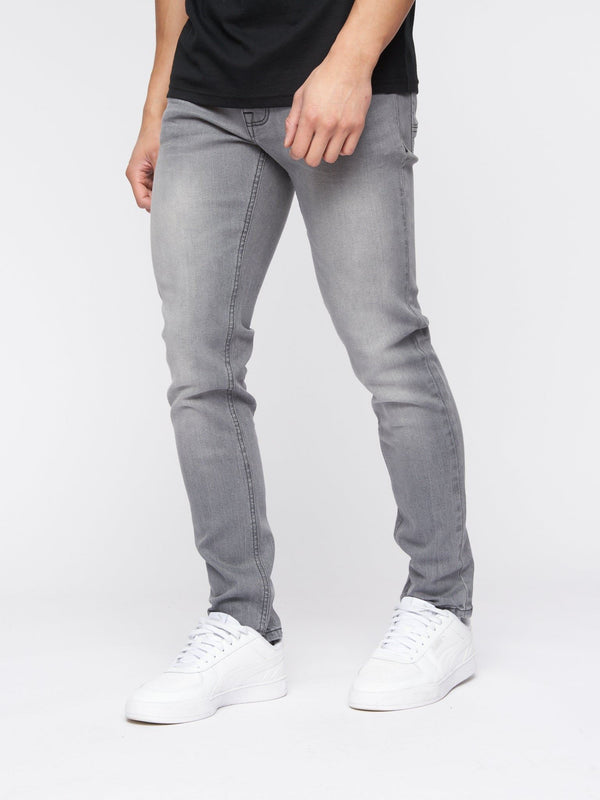 Crosshatch Buraca Slim Fit Denim Jeans Grey Wash