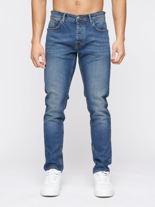 crosshatch Buraca Slim Fit Denim Jeans Stone Wash