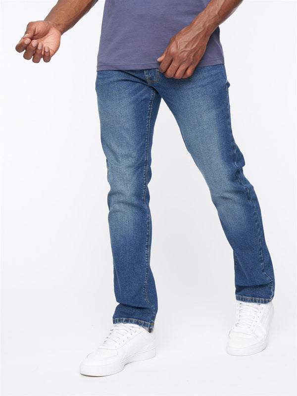 Crosshatch Cadman Straight Jeans Stone Wash