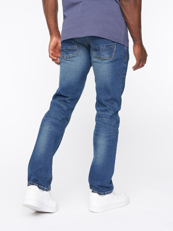 Crosshatch Cadman Straight Jeans Stone Wash