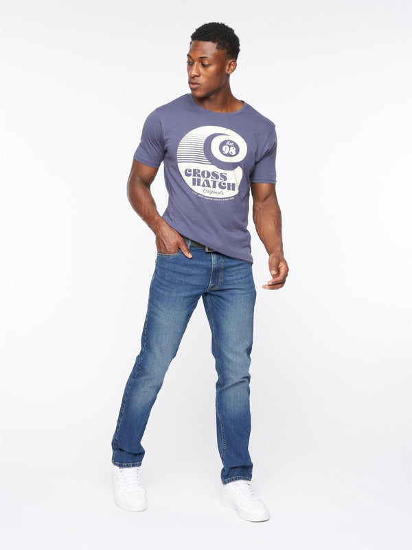Crosshatch Cadman Straight Jeans Stone Wash