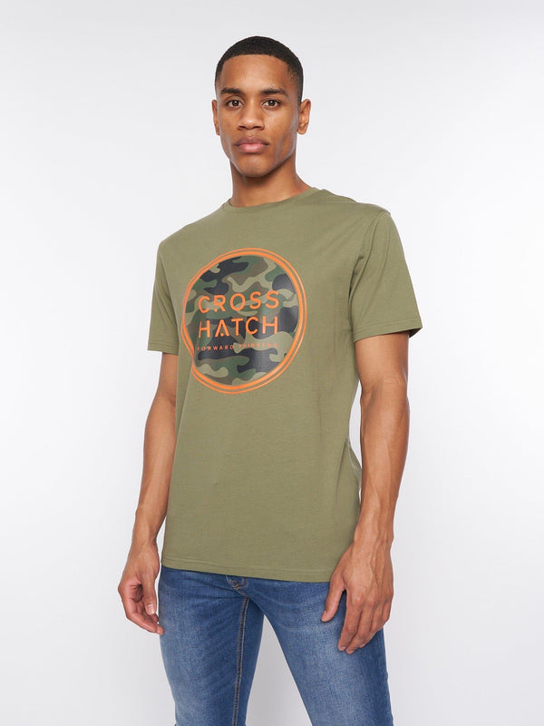 Crosshatch Camalar T-Shirt Olive