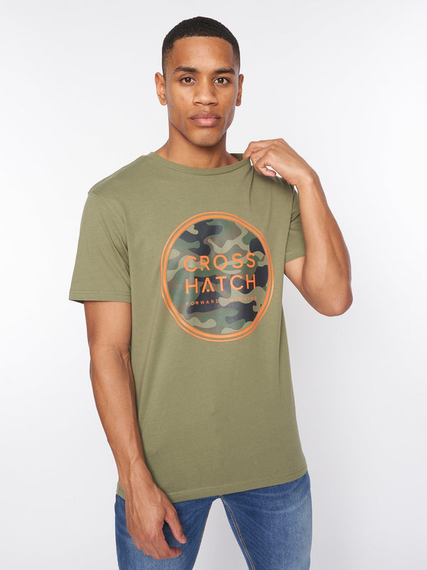 crosshatch Camalar T-Shirt Olive