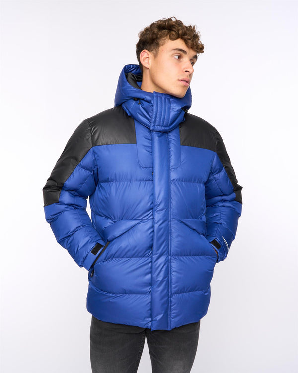 crosshatch Camptor Panel Jacket Blue