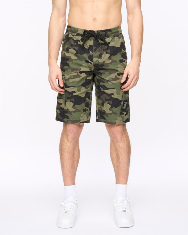 Crosshatch Camtort Camo Shorts Olive Camo