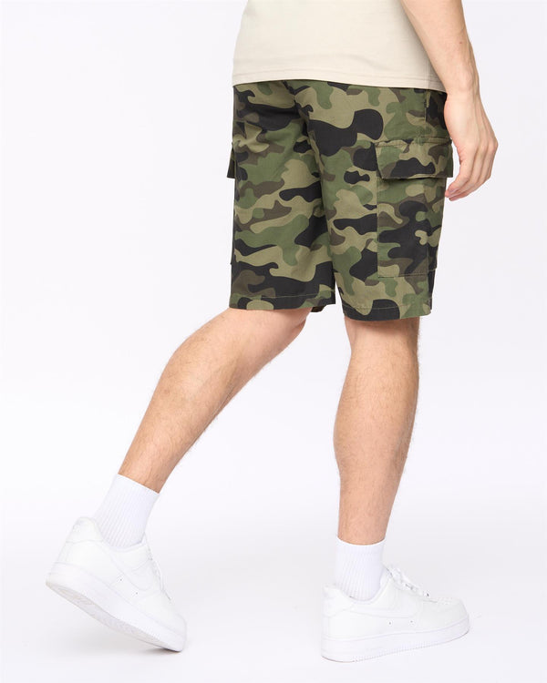 Crosshatch Camtort Camo Shorts Olive Camo