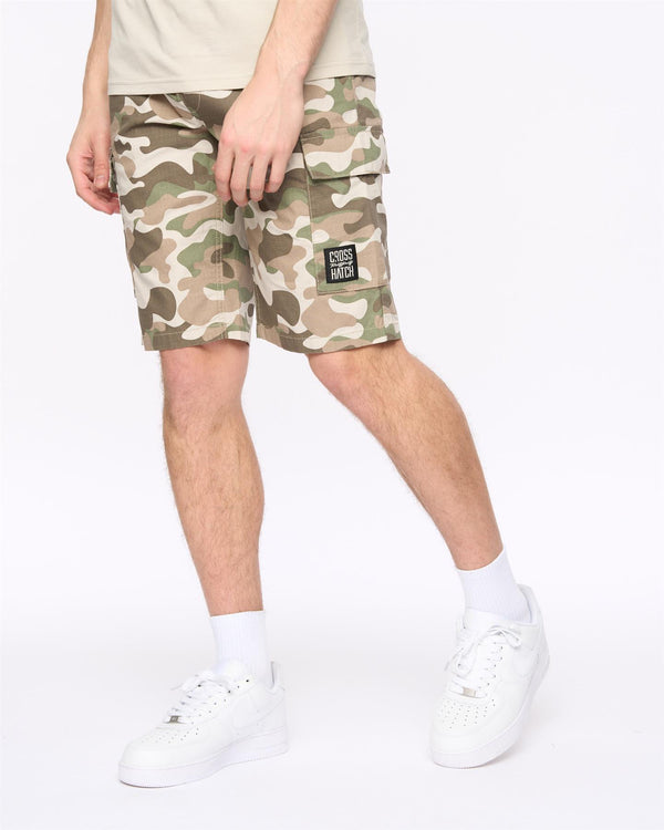 crosshatch Camtort Camo Shorts Pebble