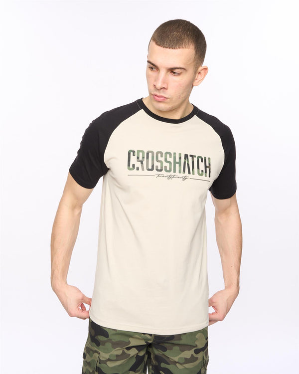Crosshatch Camtort T-Shirt Black/Stone