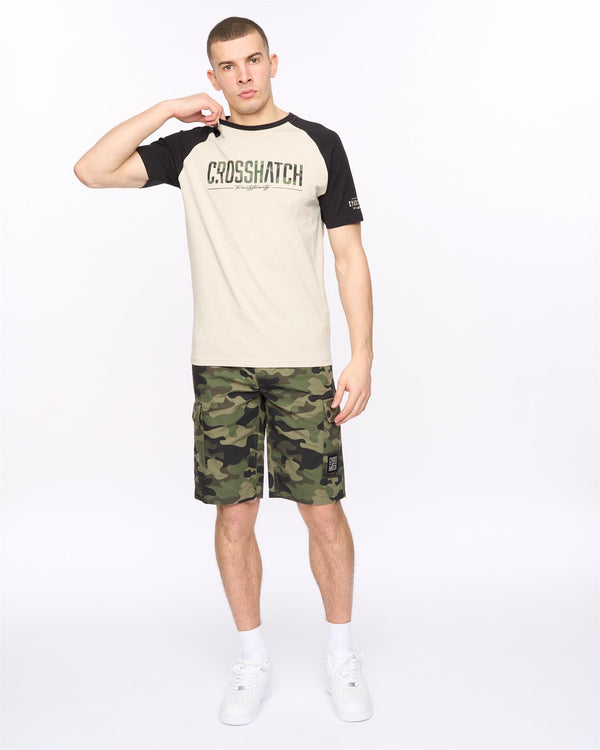 Crosshatch Camtort T-Shirt Black/Stone