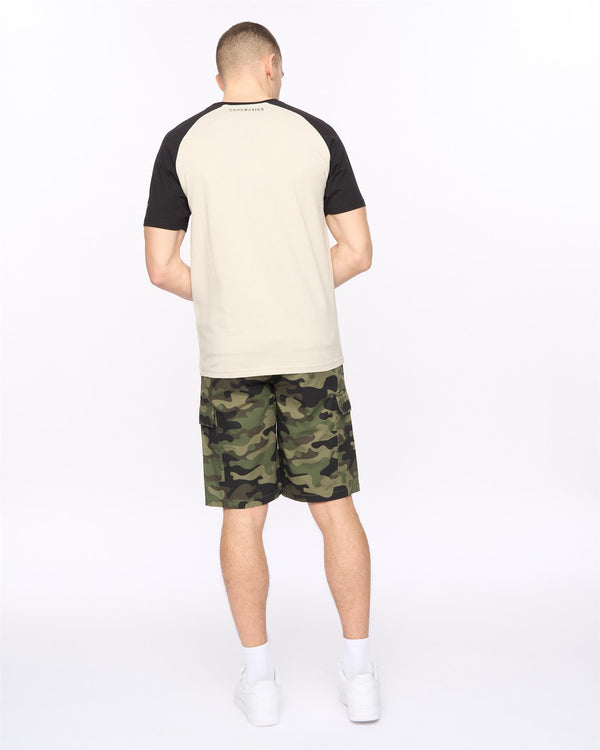 Crosshatch Camtort T-Shirt Black/Stone