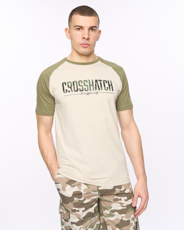 Crosshatch Camtort T-Shirt Olive/Stone