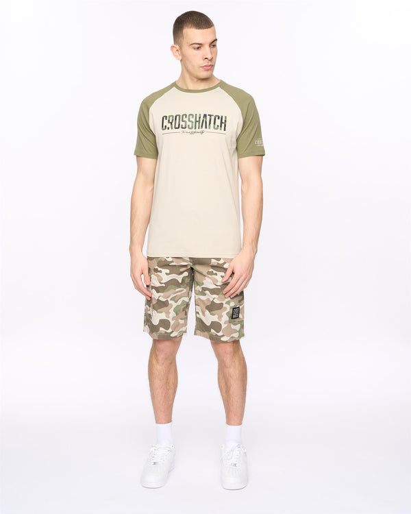 Crosshatch Camtort T-Shirt Olive/Stone