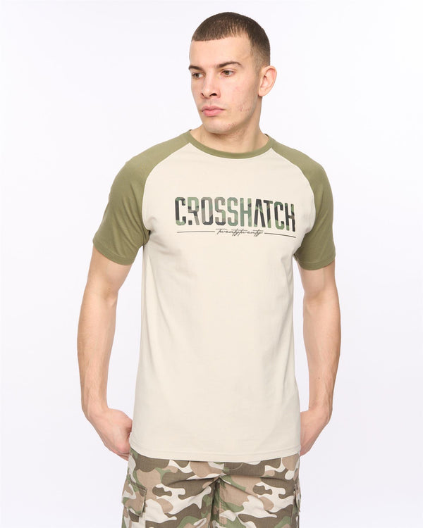 crosshatch Camtort T-Shirt Olive/Stone